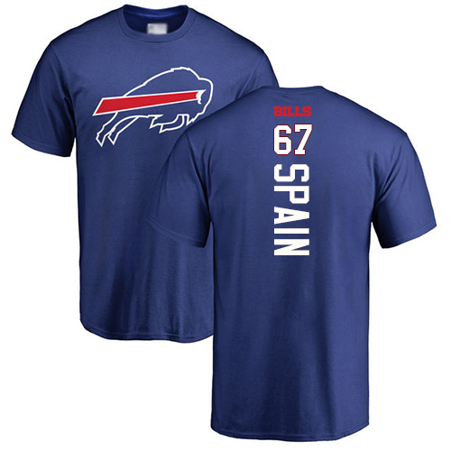 Men NFL Buffalo Bills #67 Quinton Spain Royal Blue Backer T Shirt